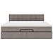 Struttura Letto Pouf con Materasso Tortora 160x200cm in Tessuto - Foto miniatura 8