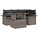 Set Divano da Giardino con cuscino 5 pcs Grigio Poly Rattan - Foto miniatura 1