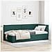 Cornice del letto ad angolo Verde scuro 80 x 200 cm Tessuto - Foto miniatura 2