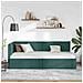 Cornice del letto ad angolo Verde scuro 80 x 200 cm Tessuto - Foto miniatura 4