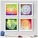 Set Di 4 Stampe Mandala Disegni Con Colori Vivaci Decorazioni Domestiche Di Una Profonda Spiritualità Fai Il Regalo Perfetto Senza Cornice 20x20 Cm - Foto miniatura 1