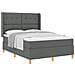 Letto a molle con materasso Grigio scuro 140 x 190 cm Tessuto - Foto miniatura 1