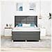 Letto a molle con materasso Grigio scuro 140 x 190 cm Tessuto - Foto miniatura 3