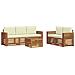 Set divani 6 pcs Naturale e Crema Legno di Acacia Massello - Foto miniatura 1