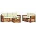 Set divani 6 pcs Naturale e Crema Legno di Acacia Massello - Foto miniatura 3