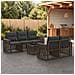 Set Divano da Giardino 6 pz Grigio polyrattan - Foto miniatura 5