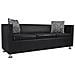Set Divani a 3 e a 2 Posti e Poltrona in Similpelle Nero 170 x 62,5 x 63 cm - Foto miniatura 3