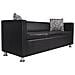 Set Divani a 3 e a 2 Posti e Poltrona in Similpelle Nero 170 x 62,5 x 63 cm - Foto miniatura 4