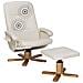 Poltrona Massaggiante / riscaldante E Poggiapiedi Pelle Sintetica Beige Relaxpro - Foto miniatura 25