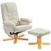 Poltrona Massaggiante / riscaldante E Poggiapiedi Pelle Sintetica Beige Relaxpro - Foto miniatura 1