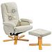 Poltrona Massaggiante / riscaldante E Poggiapiedi Pelle Sintetica Beige Relaxpro - Foto miniatura 2