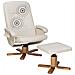 Poltrona Massaggiante / riscaldante E Poggiapiedi Pelle Sintetica Beige Relaxpro - Foto miniatura 17