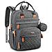 Fasciatoio Zaino Borsa Babbleroo Fasciatoio Back Pack Diaper Bags Con Fasciatoio E Ciuccio Supporto Per Mamma E Pap (grigio Scuro)  - Foto miniatura 1