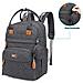 Fasciatoio Zaino Borsa Babbleroo Fasciatoio Back Pack Diaper Bags Con Fasciatoio E Ciuccio Supporto Per Mamma E Pap (grigio Scuro)  - Foto miniatura 3