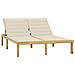 Lettino Prendisole Doppio con Cuscini Crema in Pino Impregnato - Foto miniatura 1