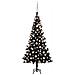 Set Albero Natale Artificiale con LED e Palline Nero 120 cm PVC - Foto miniatura 1