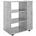 Mobiletto con Ruote Grigio Cemento 60x35x75cm Legno Multistrato - Foto miniatura 2