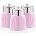Swka1024pn Retro Set Di 3 Barattoli Cucina Da 1,2 L, Ermetico Té, Spezie, Design Vintage Rosa - Foto miniatura 1
