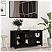 Mobile Porta Tv Nero 103x36,5x52 Cm In Legno Massello Di Pino - Foto miniatura 7