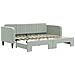 Divano Letto Con Letto Estraibile Grigio Chiaro 90x200 Velluto - Foto miniatura 2