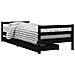Giroletto Bambini Con Cassetti Nero 90x200cm Massello Di Pino - Foto miniatura 2