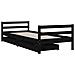 Giroletto Bambini Con Cassetti Nero 90x200cm Massello Di Pino - Foto miniatura 3