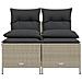 Set Divano da Giardino 4pz con Cuscini Grigio Chiaro Polyrattan - Foto miniatura 6