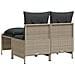 Set Divano da Giardino 4pz con Cuscini Grigio Chiaro Polyrattan - Foto miniatura 7