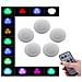 Set 5 Faretti Led Rgb Adesivi Faretto Decorativo Multicolore Telecomando Teb0314 - Foto miniatura 3