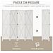 Paravento a 4 Ante per Interni, Divisorio in Legno per Camera e Ufficio, 182x170 cm, Bianco - Foto miniatura 2
