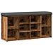 Panca Porta Scarpe Legno Antico 102x32x50 Cm Legno Multistrato - Foto miniatura 2