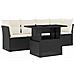 Set Divani Da Giardino 5 Pz Con Cuscini In Polyrattan Nero - Foto miniatura 2