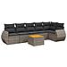 Set Divani Da Giardino 7 Pz Con Cuscini Grigio In Polyrattan - Foto miniatura 2