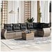 Set Divani Da Giardino 7 Pz Con Cuscini Grigio In Polyrattan - Foto miniatura 1