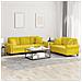 Set Di Divani 2 Pz Con Cuscini Giallo In Velluto - Foto miniatura 8
