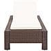 Lettino Prendisole Con Cuscino Marrone In Polyrattan - Foto miniatura 4