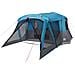 Tenda da Campeggio con Portico per 4 Persone Blu Impermeabile - Foto miniatura 4