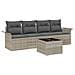 Set divano da giardino  a 5 pezzi con cuscini Grigio chiaro Rattan sintetico, Divano da giardino a 2 posti  con storage e cuscini Grigio chiaro Rattan sintetico - Foto miniatura 1
