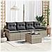 Set divano da giardino  a 5 pezzi con cuscini Grigio chiaro Rattan sintetico, Divano da giardino a 2 posti  con storage e cuscini Grigio chiaro Rattan sintetico - Foto miniatura 2