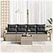 Set divano da giardino  a 5 pezzi con cuscini Grigio chiaro Rattan sintetico, Divano da giardino a 2 posti  con storage e cuscini Grigio chiaro Rattan sintetico - Foto miniatura 3