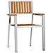 Sedia da giardino impilabile 4 pcs in legno massello di teak e acciaio inox - Foto miniatura 1