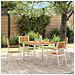 Sedia da giardino impilabile 4 pcs in legno massello di teak e acciaio inox - Foto miniatura 2