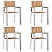 Sedia da giardino impilabile 4 pcs in legno massello di teak e acciaio inox - Foto miniatura 4