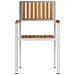 Sedia da giardino impilabile 4 pcs in legno massello di teak e acciaio inox - Foto miniatura 5