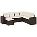 Set Divani da Giardino 7 pz con Cuscini Marrone in Polyrattan - Foto miniatura 1
