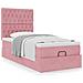 Struttura Letto Pouf con Materassi Rosa 100x200 cm Velluto - Foto miniatura 4