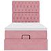 Struttura Letto Pouf con Materassi Rosa 100x200 cm Velluto - Foto miniatura 7