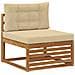 Set di divani da esterno 4 pcs Naturale e Beige - Foto miniatura 3