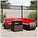 Set Divani da Giardino 6 pz con Cuscini Marrone in Polyrattan - Foto miniatura 2