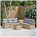 Set di divani 8 pz Beige e Grigio Chiaro - Foto miniatura 7